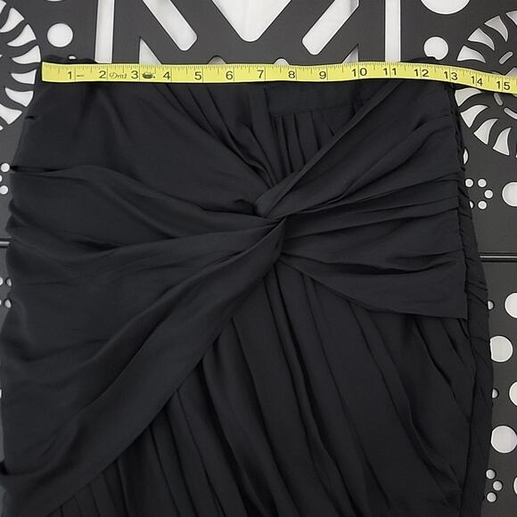 Elizabeth and James Black Silk Twist Knot Pleated Mini Skirt XS - Picture 9 of 14